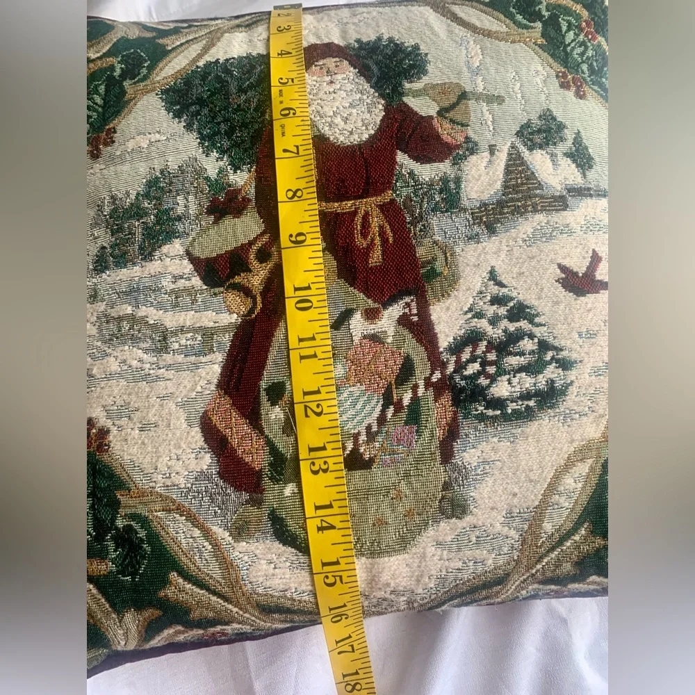 Christmas Santa Throw Pillow Velvet Back